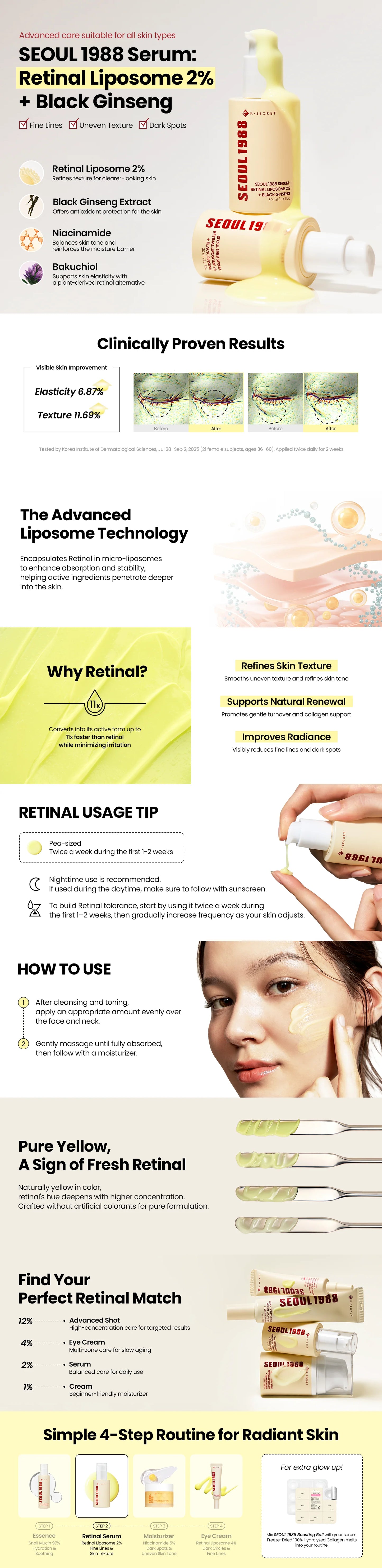 SEOUL 1988 Serum : Retinal Liposome 2% + Black Ginseng - 30ml