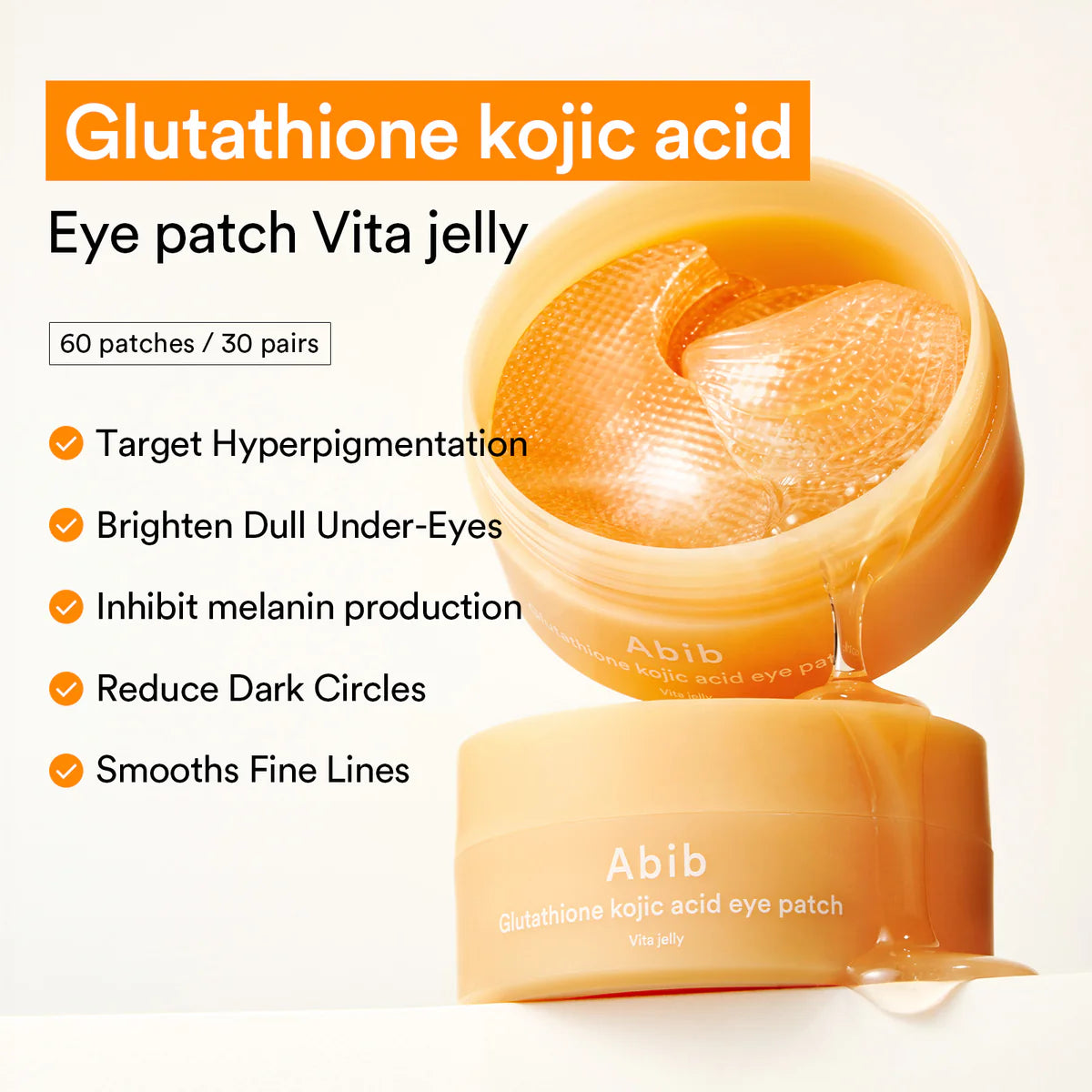 Glutathione Kojic Acid Eye Patch Vita Jelly (60 pcs)
